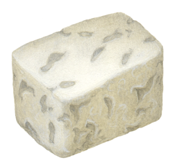 Feta cheese cube piece