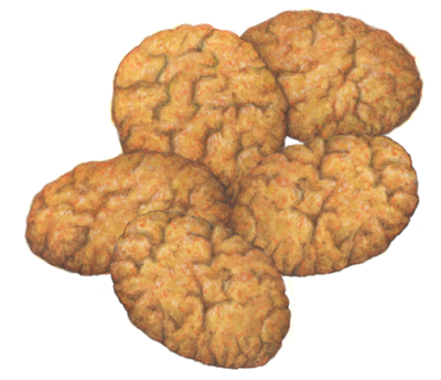 Five cinnamon crisp cookies.