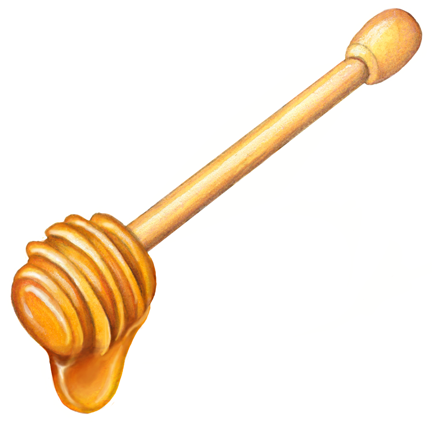 Honey wand with dripping honey