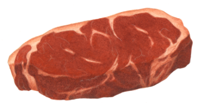 Raw beef New York strip steak.