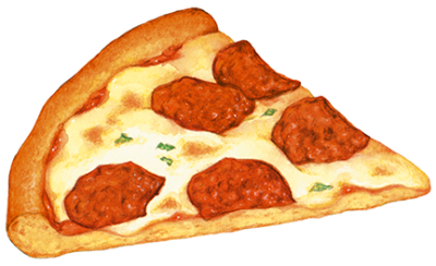 Slice of pepperoni pizza.